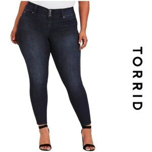 Torrid Women's Jegging High Rise Skinny Jeans Size 20 R Dark Blue Denim Stretchy